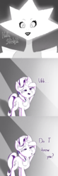 Size: 675x2048 | Tagged: safe, artist:imaplatypus, starlight glimmer, gem (race), pony, unicorn, g4, comic, crossover, dialogue, female, mare, spoilers for another series, steven universe, white diamond (steven universe)