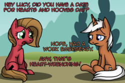 Size: 1009x675 | Tagged: safe, artist:wolfy987, silver spanner, oc, oc:pun, earth pony, pony, unicorn, ask pun, g4, ask, female, mare