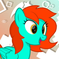 Size: 3208x3208 | Tagged: safe, artist:potato22, oc, oc only, oc:meadow sparkle, pony, abstract background, bust, high res, simple background, solo
