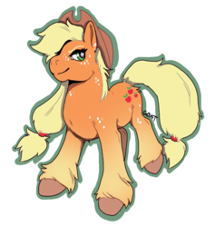 Size: 825x869 | Tagged: safe, artist:kittycoot, applejack, earth pony, pony, g4, female, mare, simple background, solo, white background