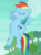 Size: 539x721 | Tagged: safe, screencap, rainbow dash, pegasus, pony, g4, my little pony: friendship is magic, non-compete clause, cropped, female, flying, hooves on hips, pose, proud, rainboast dash