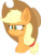 Size: 1384x1823 | Tagged: safe, artist:paskanaakka, derpibooru exclusive, applejack, earth pony, pony, g4, applejack's hat, bust, cowboy hat, ear fluff, female, freckles, giant hat, hat, nose wrinkle, portrait, simple background, solo, transparent background