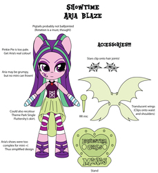 Size: 2554x2793 | Tagged: safe, artist:darkhooves, derpibooru exclusive, aria blaze, equestria girls, g4, ariabetes, clothes, concept, cute, cutie mark, darkhooves wastes our time, digital art, doll, equestria girls minis, female, hairclip, high res, leggings, microphone, mockup, pigtails, shoes, simple background, skirt, solo, stand, toy, twintails, welcome to the show, white background, wings, wishful thinking