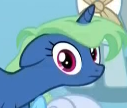 Size: 255x216 | Tagged: safe, screencap, flowerescent, pony, unicorn, friendship university, g4, background pony, female, floppy ears, i've seen some shit, las pegasus resident, mare, reaction image, shocked, solo