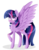 Size: 3300x4185 | Tagged: safe, artist:cosmiickatie, twilight sparkle, alicorn, pony, g4, chest fluff, female, mare, raised hoof, simple background, smiling, solo, transparent background, twilight sparkle (alicorn)