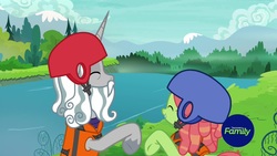 Size: 1920x1080 | Tagged: safe, screencap, star swirl the bearded, tree hugger, pony, friendship university, g4, helmet, waterfall