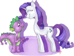Size: 2209x1684 | Tagged: safe, artist:incubus-kills, rarity, spike, g4, female, male, ship:sparity, shipping, simple background, straight, transparent background
