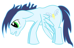 Size: 3709x2406 | Tagged: safe, artist:venaf, soarin', pegasus, pony, g4, atg 2018, high res, male, newbie artist training grounds, simple background, solo, stallion, standing, tired, transparent background