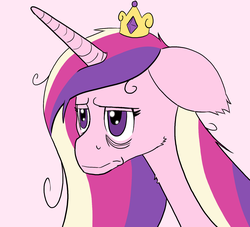 Size: 1650x1500 | Tagged: safe, artist:alloco, princess cadance, pony, g4, crown, female, floppy ears, jewelry, mare, regalia, simple background, solo, tired