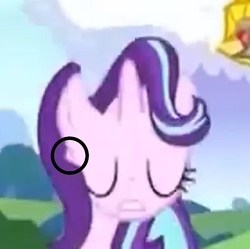 Size: 720x717 | Tagged: safe, screencap, discord, starlight glimmer, a matter of principals, g4, animation error, circle, eyes closed, low quality, solo focus
