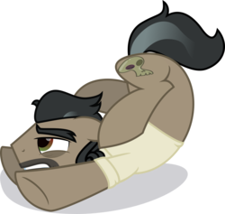 Size: 2000x1896 | Tagged: safe, artist:binkyt11, derpibooru exclusive, doctor caballeron, earth pony, pony, g4, atg 2018, exhausted, eye color change, fading, inkscape, male, newbie artist training grounds, simple background, solo, stallion, stubble, transparent background, vector