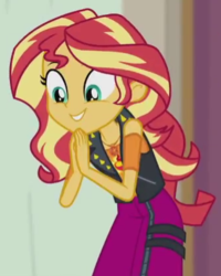 Size: 336x420 | Tagged: safe, screencap, sunset shimmer, constructive criticism, equestria girls, g4, my little pony equestria girls: better together, cropped, cute, female, geode of empathy, shimmerbetes, solo