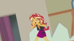 Size: 1280x720 | Tagged: safe, screencap, sunset shimmer, constructive criticism, equestria girls, g4, my little pony equestria girls: better together, eyes closed, female, solo, yelling