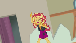 Size: 1280x720 | Tagged: safe, screencap, sunset shimmer, constructive criticism, equestria girls, equestria girls series, g4, female, geode of empathy, solo
