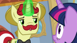 Size: 1920x1080 | Tagged: safe, screencap, flam, twilight sparkle, alicorn, pony, unicorn, friendship university, g4, context is for the weak, faic, magic, out of context, thousand yard stare, twilight sparkle (alicorn)