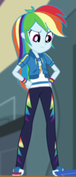 Size: 277x641 | Tagged: safe, screencap, rainbow dash, constructive criticism, constructive criticism: rainbow dash, equestria girls, g4, my little pony equestria girls: better together, cropped, female, geode of super speed, magical geodes, solo