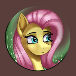 Size: 2400x2400 | Tagged: safe, artist:milkychocoberry, fluttershy, pony, g4, bust, female, high res, mare, portrait, solo