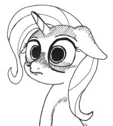 Size: 1280x1422 | Tagged: safe, artist:ewoudcponies, trixie, pony, unicorn, g4, black and white, female, floppy ears, grayscale, monochrome, shocked, shocked expression, sketch, solo, traditional art