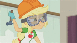 Size: 854x480 | Tagged: safe, edit, edited screencap, screencap, applejack, constructive criticism, equestria girls, g4, my little pony equestria girls: better together, animated, csi, csi miami, female, geode of super strength, ouch, roger daltrey, screaming, sound, the who, webm, won't get fooled again (song)
