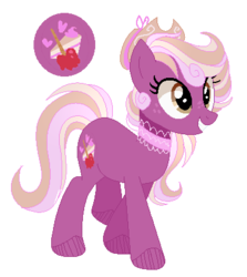 Size: 381x427 | Tagged: safe, artist:6-fingers-lover, oc, oc only, oc:pink apple, earth pony, pony, female, mare, offspring, parent:big macintosh, parent:princess cadance, parents:cadmac, simple background, solo, transparent background