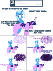 Size: 2112x2816 | Tagged: safe, artist:navitaserussirus, edit, trixie, twilight sparkle, asktwixiegenies, g4, breakup, comic, crying, female, high res, lesbian, nightmare, ship:twixie, shipping, simple background, white background
