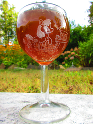 Size: 3654x4872 | Tagged: safe, artist:malte279, berry punch, berryshine, g4, craft, glass, glass engraving, irl, photo, wine glass