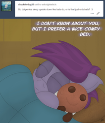 Size: 2500x2944 | Tagged: safe, artist:ask-doctor-dimension, oc, oc:night stitch, bat pony, pony, ask night stitch, ask, bat pony oc, female, high res, tumblr