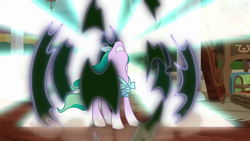 Size: 1280x720 | Tagged: safe, screencap, mistmane, pony, unicorn, campfire tales, g4, female, glowing horn, horn, magic, mare, solo