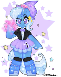 Size: 3000x3800 | Tagged: safe, artist:bunxl, trixie, pony, unicorn, semi-anthro, g4, :3, arm hooves, boots, card, clothes, cute, ethereal mane, female, hat, heart, heart eyes, high res, shoes, simple background, skirt, socks, solo, starry eyes, starry mane, starry tail, tail, transparent background, trixie's hat, wingding eyes