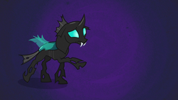 Size: 1280x720 | Tagged: safe, screencap, thorax, changeling, g4, the times they are a changeling, male, purple background, sad, simple background, solo