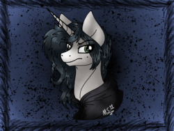 Size: 2048x1536 | Tagged: safe, artist:melonseed11, pony, unicorn, bust, kylo ren, ponified, portrait, solo, star wars: the last jedi