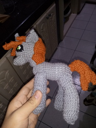 Size: 4160x3120 | Tagged: safe, oc, oc:littlepip, pony, unicorn, fallout equestria, crochet, cute, fanfic, fanfic art, female, hooves, horn, irl, mare, photo, plushie, solo, toy, wip