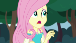 Size: 1280x720 | Tagged: safe, screencap, fluttershy, equestria girls, g4, my little pony equestria girls: better together, stressed in show, stressed in show: fluttershy, female, geode of fauna, solo