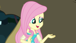 Size: 1280x720 | Tagged: safe, screencap, fluttershy, equestria girls, g4, my little pony equestria girls: better together, stressed in show, stressed in show: fluttershy, female, geode of fauna, hairpin, smiling, solo