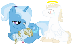 Size: 763x472 | Tagged: safe, artist:galaxyflare2004, bulk biceps, trixie, pegasus, pony, unicorn, g4, baby, baby pony, family, female, male, mare, parent:bulk biceps, parent:trixie, parents:trixbulk, shipping, simple background, stallion, transparent background, trixbulk