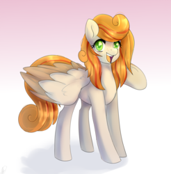 Size: 2308x2348 | Tagged: safe, artist:tigra0118, oc, oc only, oc:megan rouge, pegasus, pony, female, gradient background, high res, mare, solo