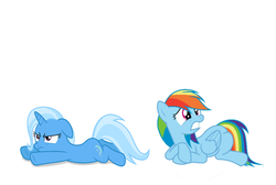 Size: 1274x854 | Tagged: safe, rainbow dash, trixie, g4, fallen, troll to op