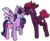 Size: 1407x1159 | Tagged: safe, artist:greyestgray, fizzlepop berrytwist, tempest shadow, twilight sparkle, alicorn, pony, g4, crying, female, lesbian, pregnant, ship:tempestlight, shipping, simple background, transparent background, twilight sparkle (alicorn)