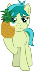 Size: 491x1000 | Tagged: safe, artist:cloudy glow, sandbar, earth pony, pony, g4, eating, food, herbivore, male, pineapple, simple background, solo, transparent background, vector