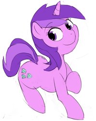 Size: 724x910 | Tagged: safe, artist:baigak, amethyst star, sparkler, pony, unicorn, g4, female, looking at you, mare, simple background, solo, white background