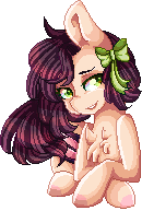 Size: 130x193 | Tagged: safe, artist:sketchyhowl, oc, oc:rae, bat pony, pony, animated, bow, female, gif, hair bow, mare, pixel art, prone, simple background, solo, transparent background