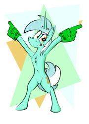 Size: 2484x3444 | Tagged: safe, artist:bumskuchen, lyra heartstrings, unicorn, semi-anthro, g4, armpits, atg 2018, bipedal, female, foam finger, high res, newbie artist training grounds, simple background, solo, transparent background