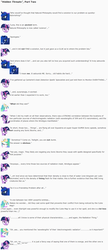 Size: 854x1978 | Tagged: safe, artist:dziadek1990, princess celestia, princess luna, twilight sparkle, windigo, g4, conversation, cutie map, dialogue, emote story, emote story:hidden threats, emotes, reddit, science, text