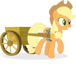 Size: 10000x8848 | Tagged: safe, artist:cirillaq, applejack, earth pony, pony, g4, absurd resolution, cart, female, simple background, solo, transparent background, vector