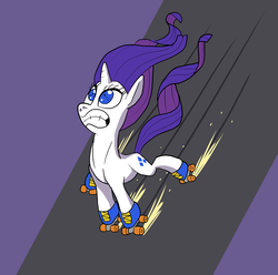 Size: 1008x999 | Tagged: safe, artist:docwario, rarity, pony, unicorn, g4, female, mare, roller skates, solo, this will end in pain