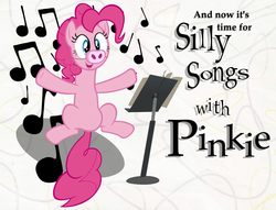 Size: 1006x768 | Tagged: artist needed, safe, edit, pinkie pie, pig, g4, pig nose, piggie pie, silly songs, silly songs with pinkie, title card, veggietales