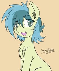 Size: 2548x3049 | Tagged: safe, artist:steelsoul, sandbar, earth pony, pony, g4, bust, chest fluff, cute, ear fluff, high res, looking at you, male, open mouth, sandabetes, solo, stallion