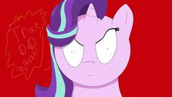 Size: 2000x1125 | Tagged: safe, starlight glimmer, g4, angry, red background, simple background