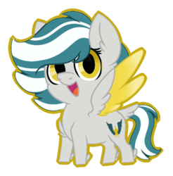 Size: 495x503 | Tagged: safe, artist:missbramblemele, oc, oc only, oc:ariel ace, pegasus, pony, chibi, female, mare, simple background, solo, transparent background, two toned wings