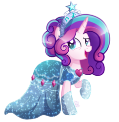 Size: 1138x1168 | Tagged: safe, artist:sugaryicecreammlp, oc, oc only, oc:magical melody, pony, unicorn, clothes, crown, dress, female, gala dress, jewelry, mare, regalia, simple background, solo, transparent background